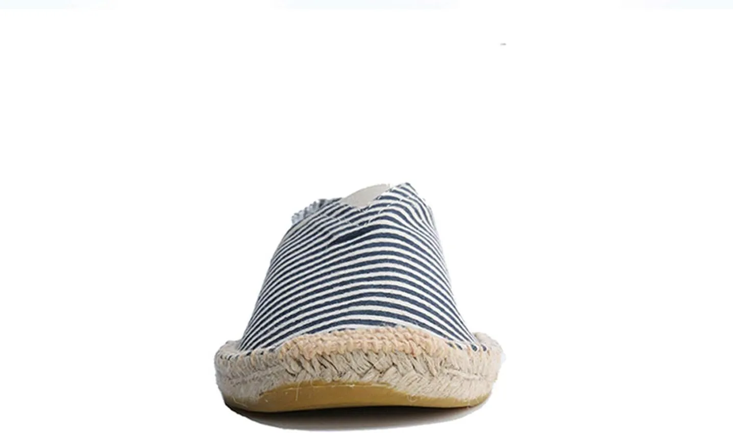 Men's Breathable Canvas Stripe Slip on Flat Espadrilles