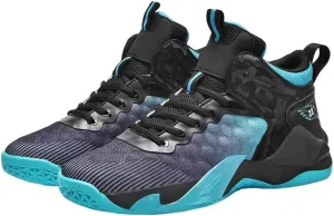 Men's Breathable Lace-Up Basketball Shoes – High-Top Training & Competition Sneakers with Cushioned Shock Absorption