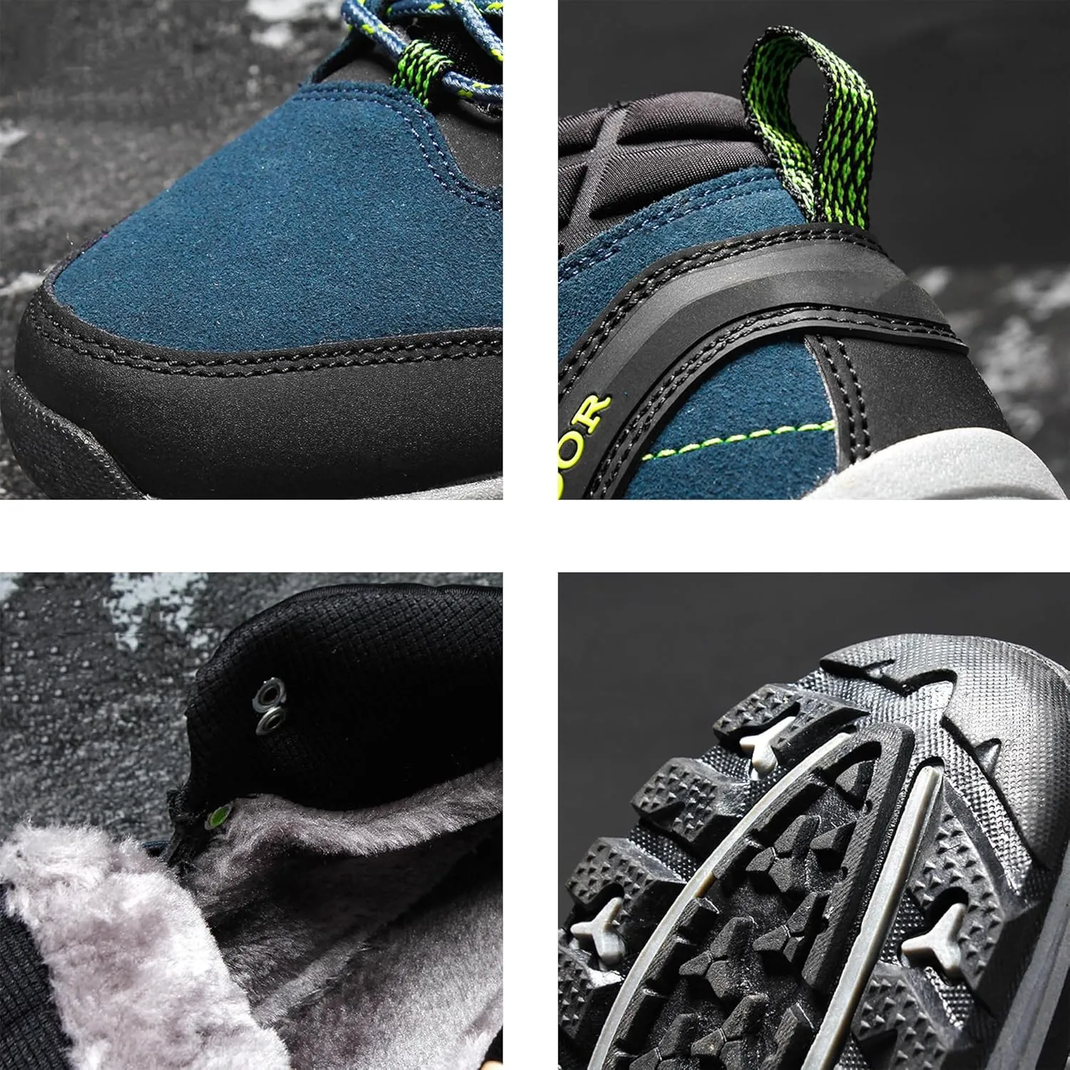 Men's Casual Hiking Boots Outdoor Waterproof Non-Slip Work Boots High Top Trekking Hiking Shoes