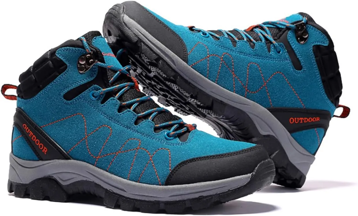 Men's Casual Hiking Boots Outdoor Waterproof Non-Slip Work Boots High Top Trekking Hiking Shoes
