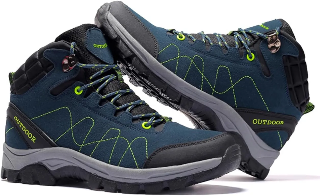 Men's Casual Hiking Boots Outdoor Waterproof Non-Slip Work Boots High Top Trekking Hiking Shoes