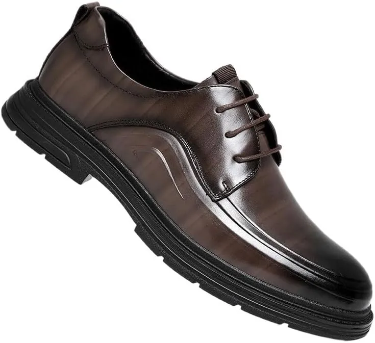 Mens Dress Shoes Men's Business Casual Patent Leather Formal Loafers Lace-Up Oxford Shoes