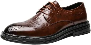 Men's Fashion Oxford Shoes Leather Lace Up Pointed Toe Dress Shoes Business Formal Wedding Party Loafers for Men