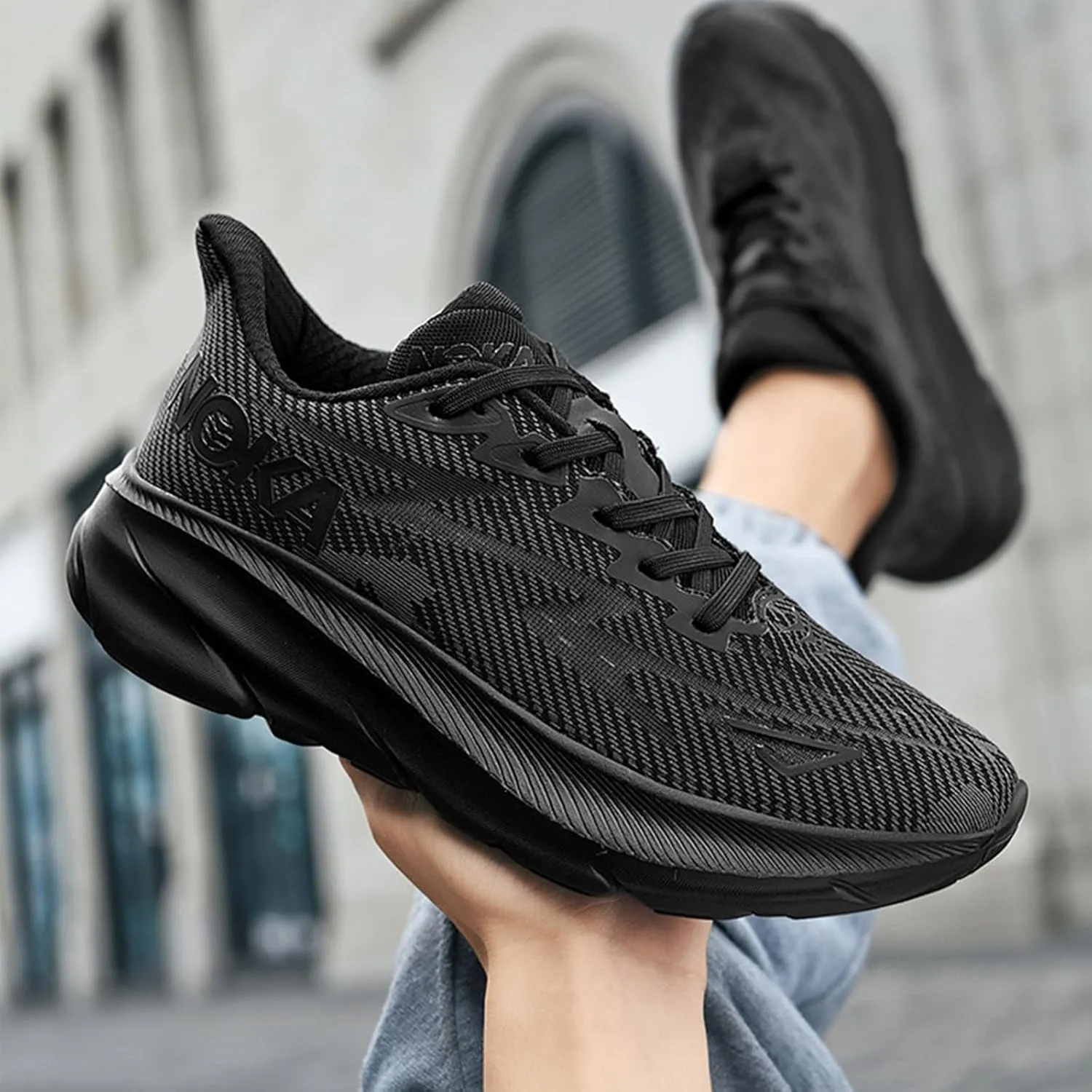 Men's Fashion Sneakers Breathable Mesh Running Shoes Cushioned Athletic Sneakers Non Slip Soft Sole Casual Athletic Walking Shoes