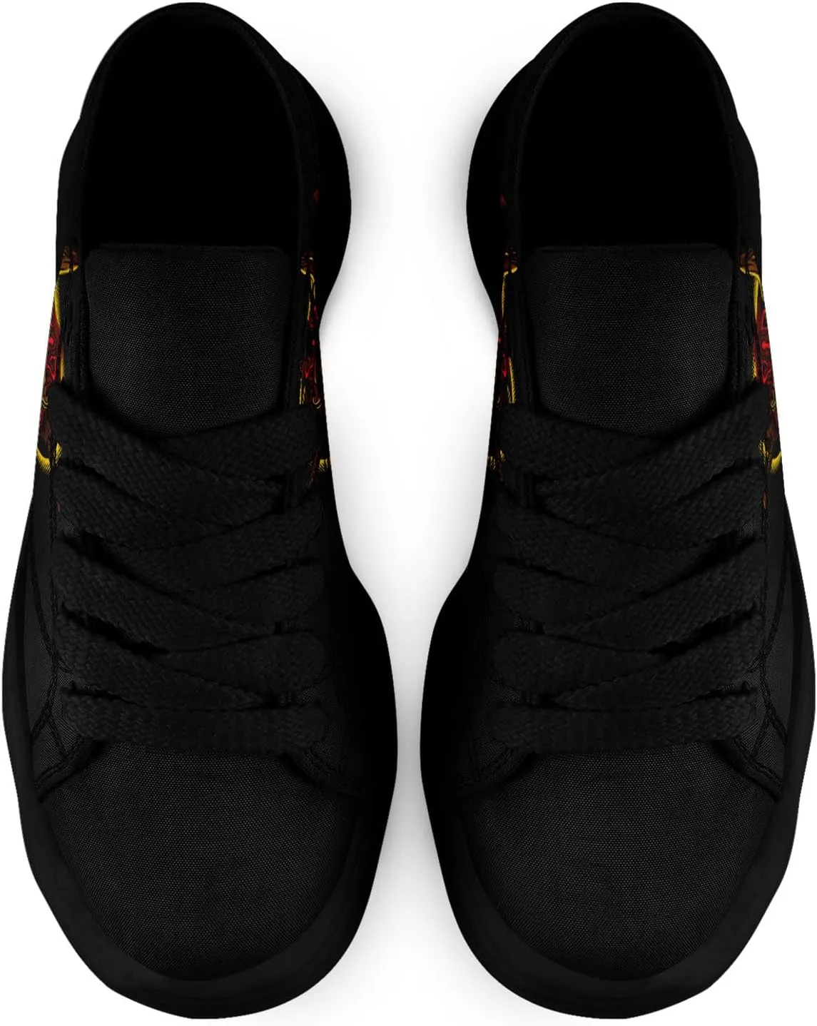 Men's Gothic Skull Fashion Sneakers Casual Skateboarding Canvas Shoes for Women Streetwear Trendy Comfort Walking Shoes