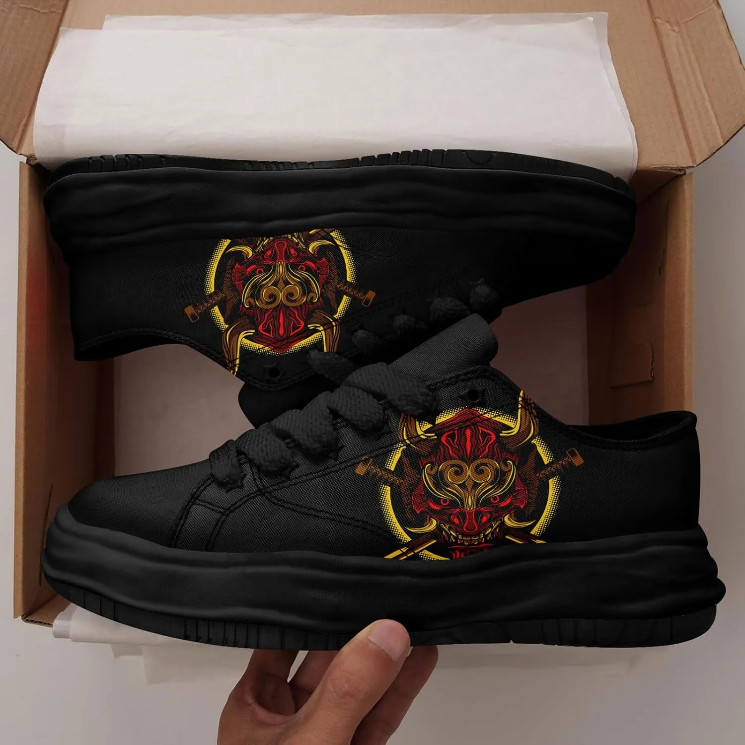 Men's Gothic Skull Fashion Sneakers Casual Skateboarding Canvas Shoes for Women Streetwear Trendy Comfort Walking Shoes