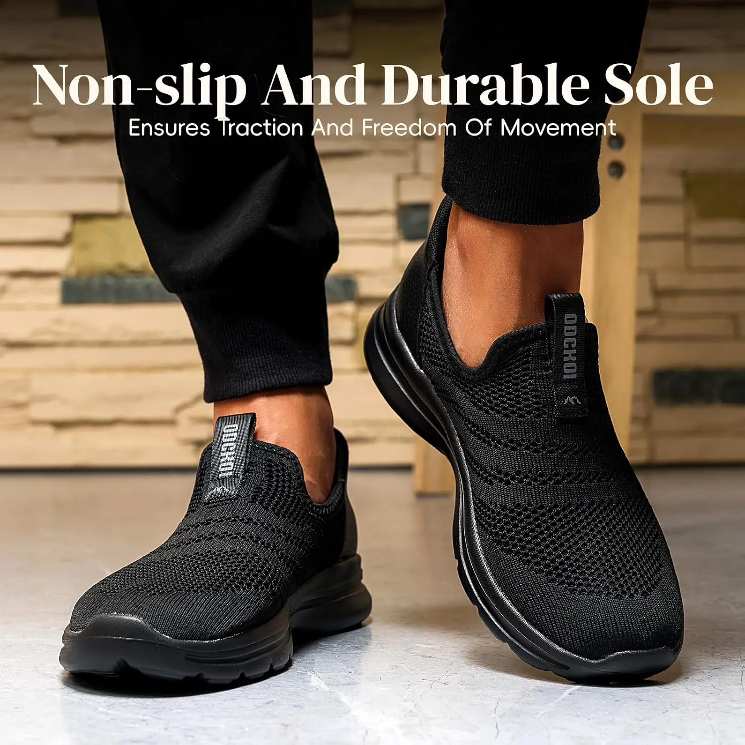 Men's Hands-Free Slip On Sneakers | Laceless Walking Shoes for Gym/Travel/Office
