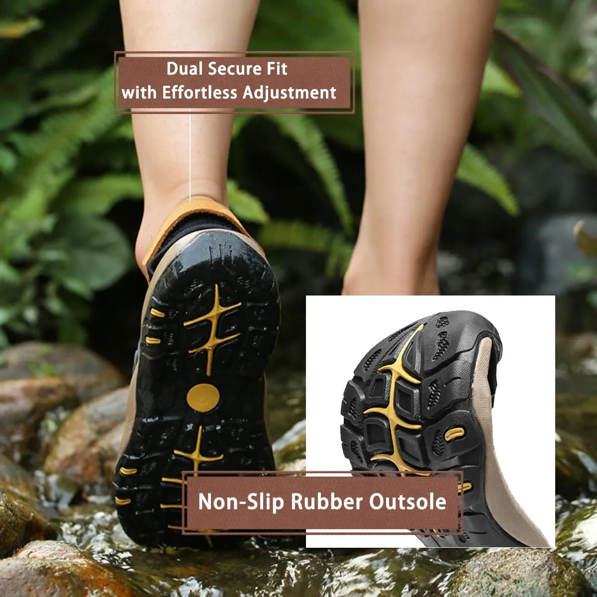 Men’s Hiking Trail Sandals: Outdoor Closed Toe Sport Shoes with Arch Support