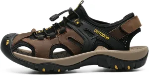 Men’s Hiking Trail Sandals: Outdoor Closed Toe Sport Shoes with Arch Support