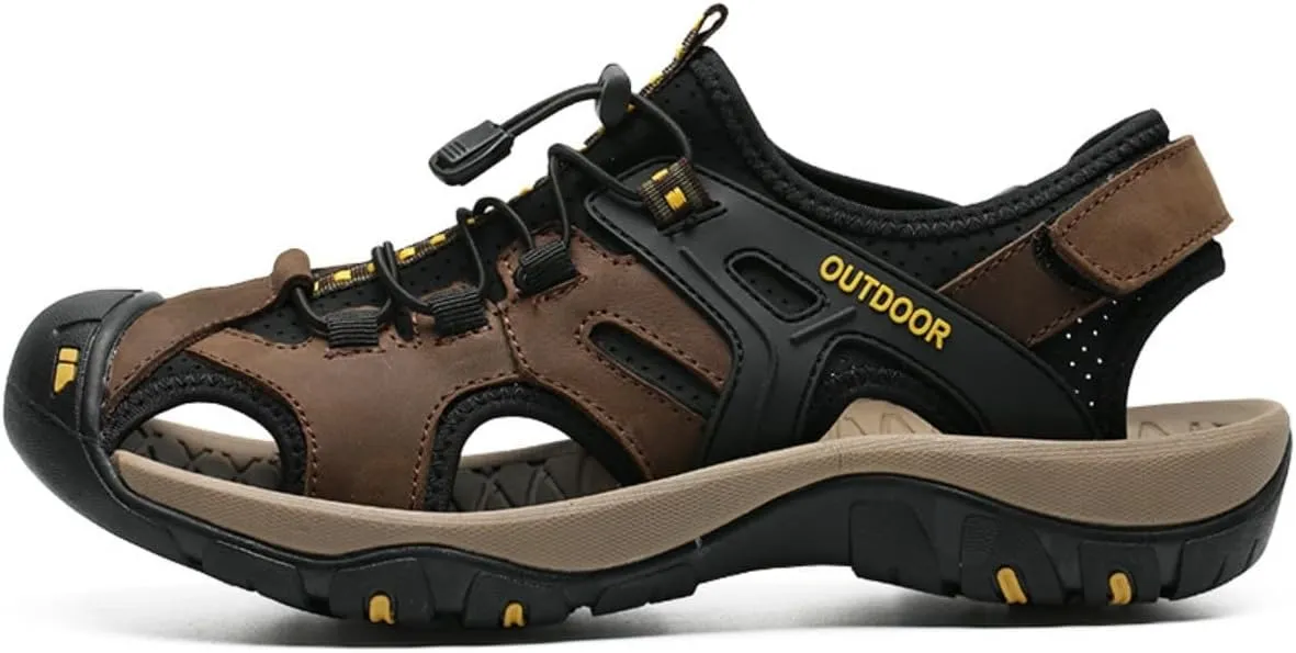 Men’s Hiking Trail Sandals: Outdoor Closed Toe Sport Shoes with Arch Support