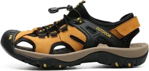 Men’s Hiking Trail Sandals: Outdoor Closed Toe Sport Shoes with Arch Support