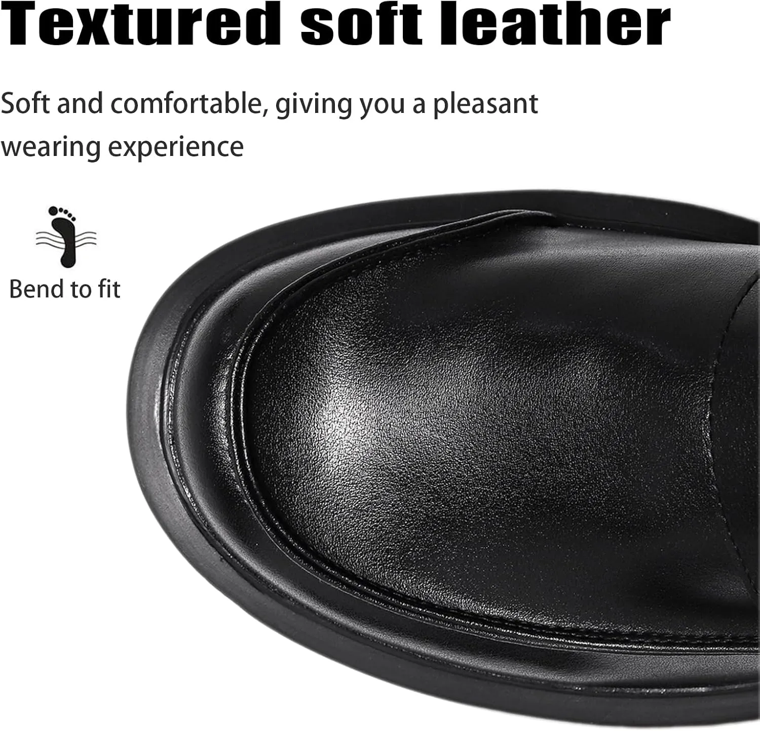 Men's Leather Slip on Monk Buckle Penny Loafers Classic Retro Leather Comfort Low Top Block Heel Non-Slip Casual Dress Business Slip Ons for Office Driving Work Walkig