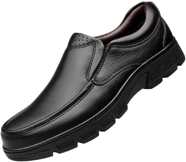 Men's Luxury Oxford Shoes, Slip-on Designer Moccasins, Winter Warm Plush Loafers, Platform Height Increase Business Dress Shoes for Men