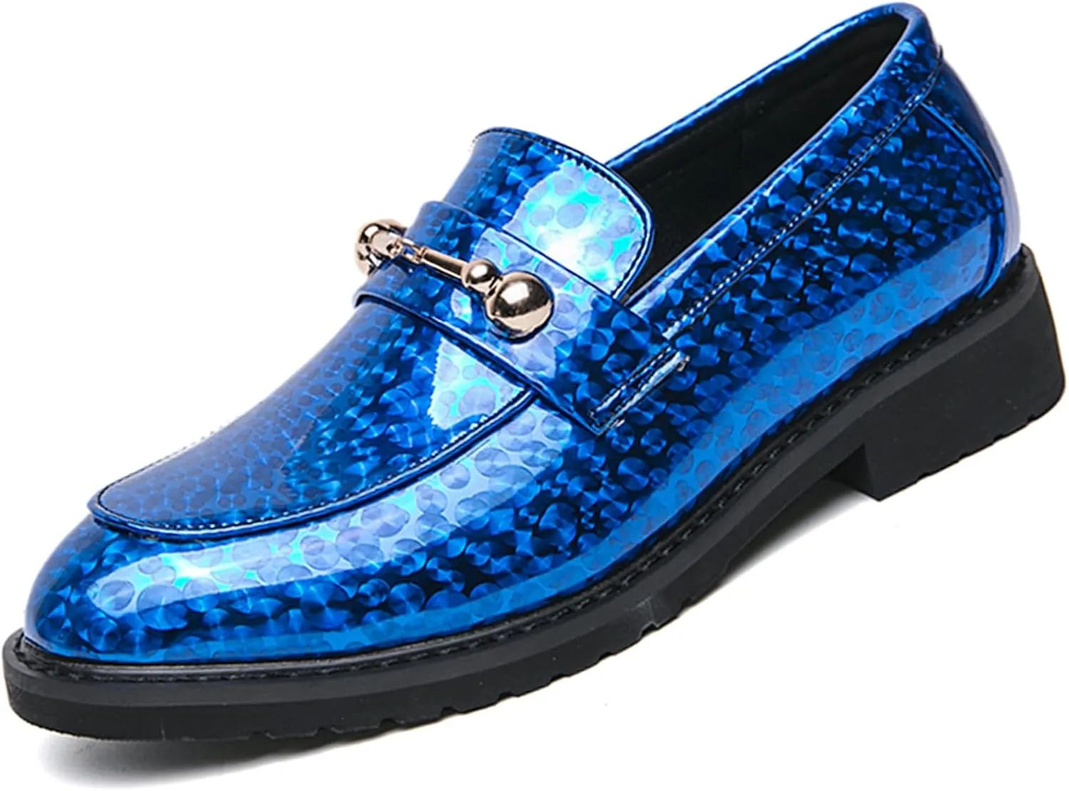 Men's Patent Leather Slip On Dress Loafers Fashion Pointed Toe Causal Business Formal Oxfords Sparkle Wedding Party Prom Shoes