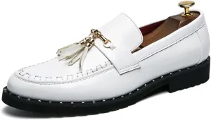 Men's Patent Leather Tassels Slip-On Loafers Classic Flats Smoking Loafers for Business Casual Dress Prom Formal Church Wedding Shoes