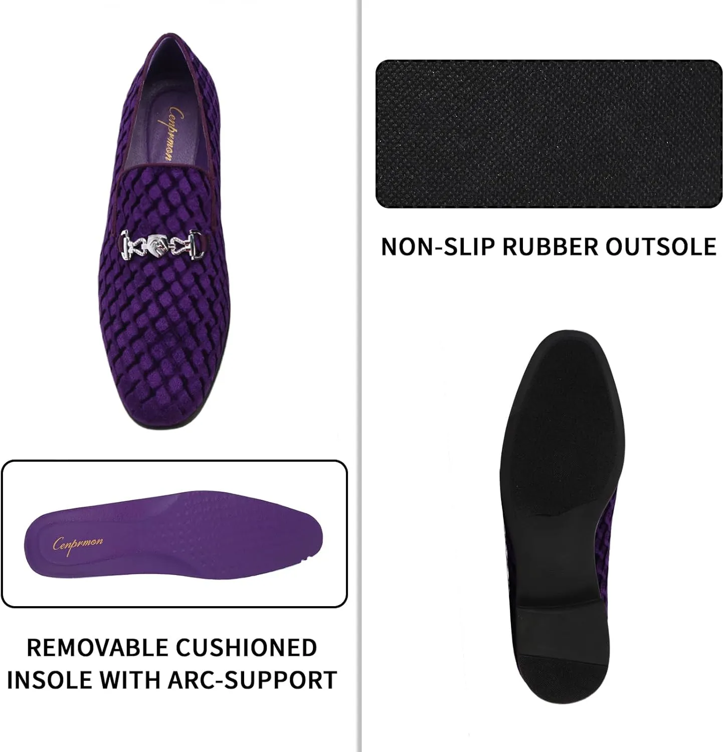 Men's Penny Slip-on Loafer Diamond-Patterned Velvet Dress Shoes Luxury Suede Smoking Slipper Party Prom Wedding Shoes