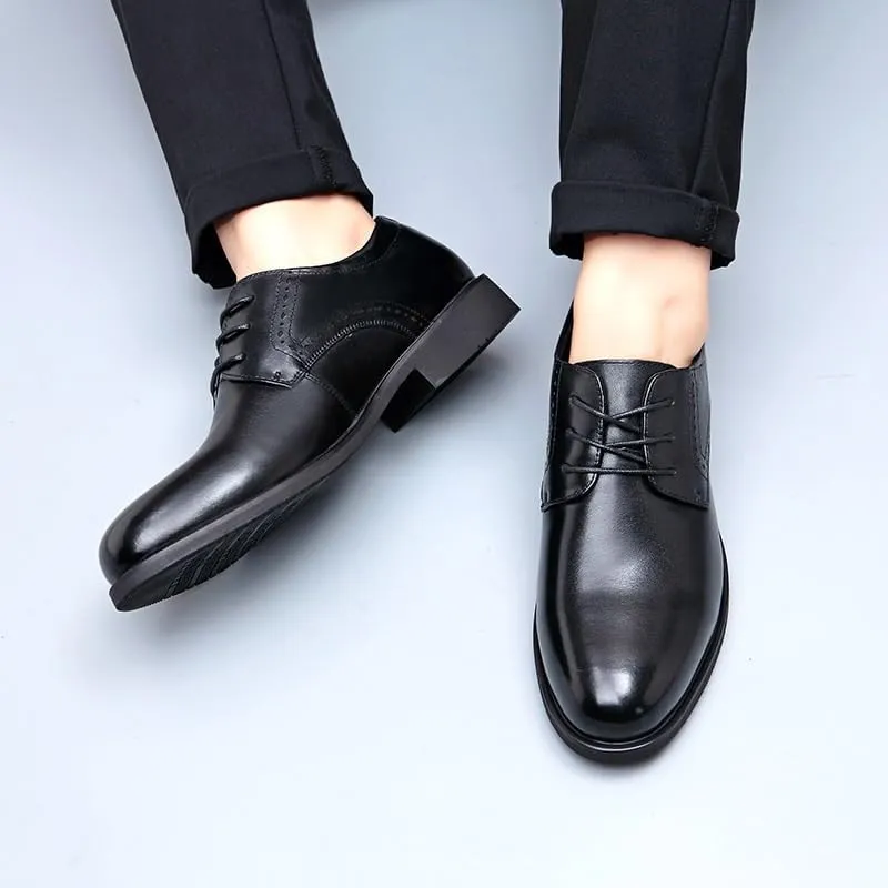 Men's Retro Wingtip Brogue Oxfords Vintage Leather Dress Shoes Business Casual Loafers for Men