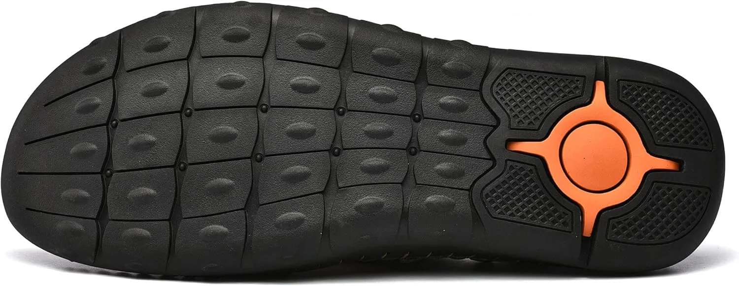 Mens Sandals Leather Closed Toe Outdoor Summer Anti-Slip Beach Sandals