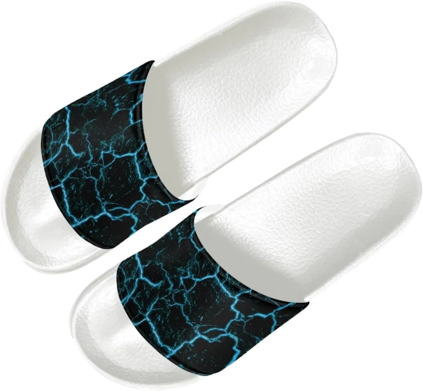 Men's Sandals Slides Non-Slip Slippers Casual White Sole Summer Shoes for College Dorm Gym Beach