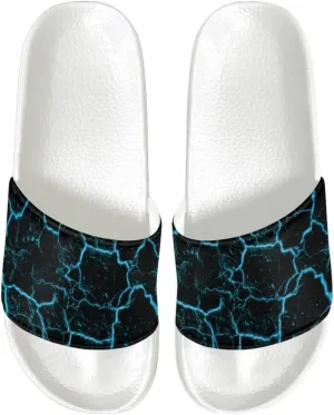 Men's Sandals Slides Non-Slip Slippers Casual White Sole Summer Shoes for College Dorm Gym Beach