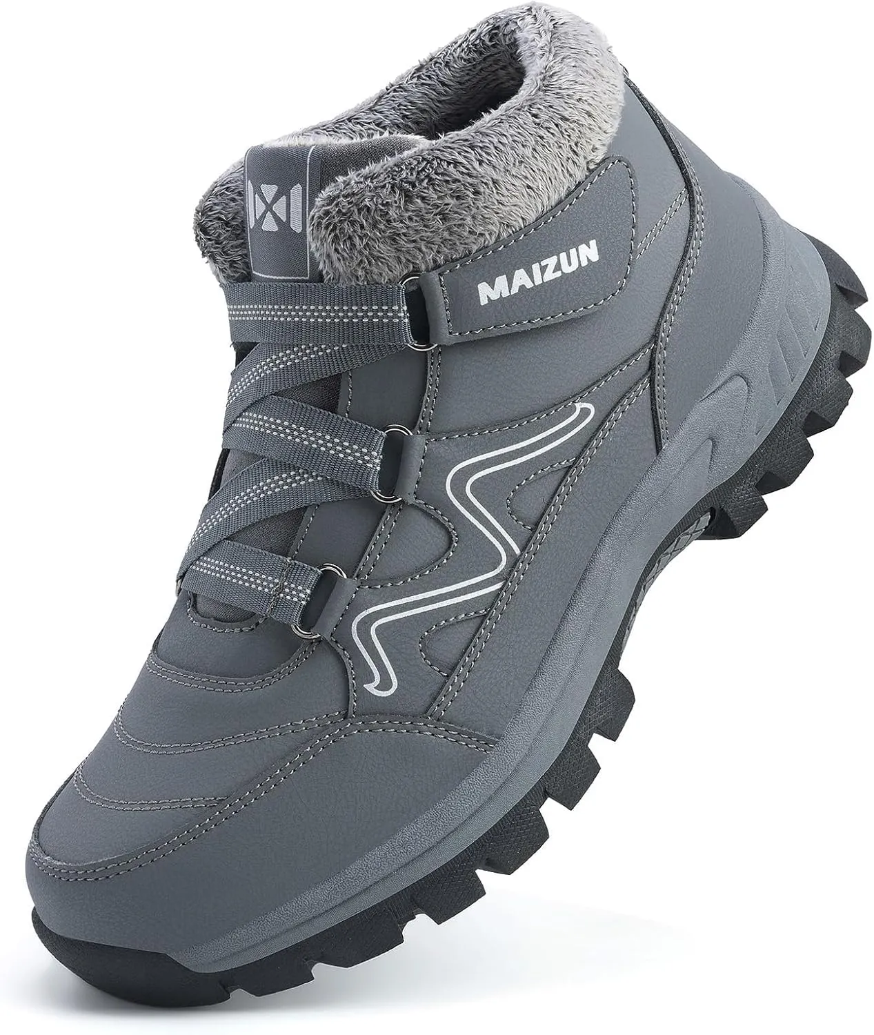 Mens Snow Boots Warm Comfortable Winter Boots Outdoor Waterproof Hiking Boots Anti-Slip Lightweight Causal Sneaker