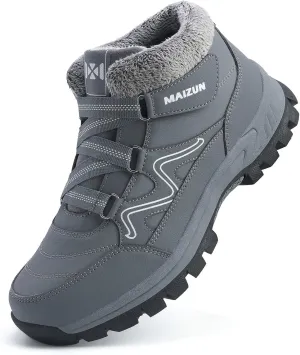 Mens Snow Boots Warm Comfortable Winter Boots Outdoor Waterproof Hiking Boots Anti-Slip Lightweight Causal Sneaker