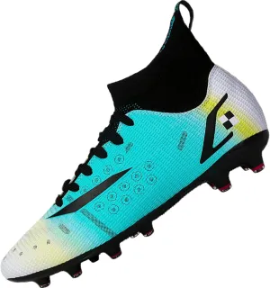 Men's Soccer Cleats Football Shoes with Non-Slip Spikes High-Tops Lace-Up Ankle Support Outdoor Firm Ground Turf Baseball Lacrosse Combat Boots