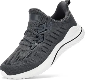 Mens Wide Sneakers - Slip On Memory Foam Walking Shoes Breathable Non Slip Tennis Running Shoe Ultra Lightweight Comfortable Workout Gym Jogging and Casual Sports