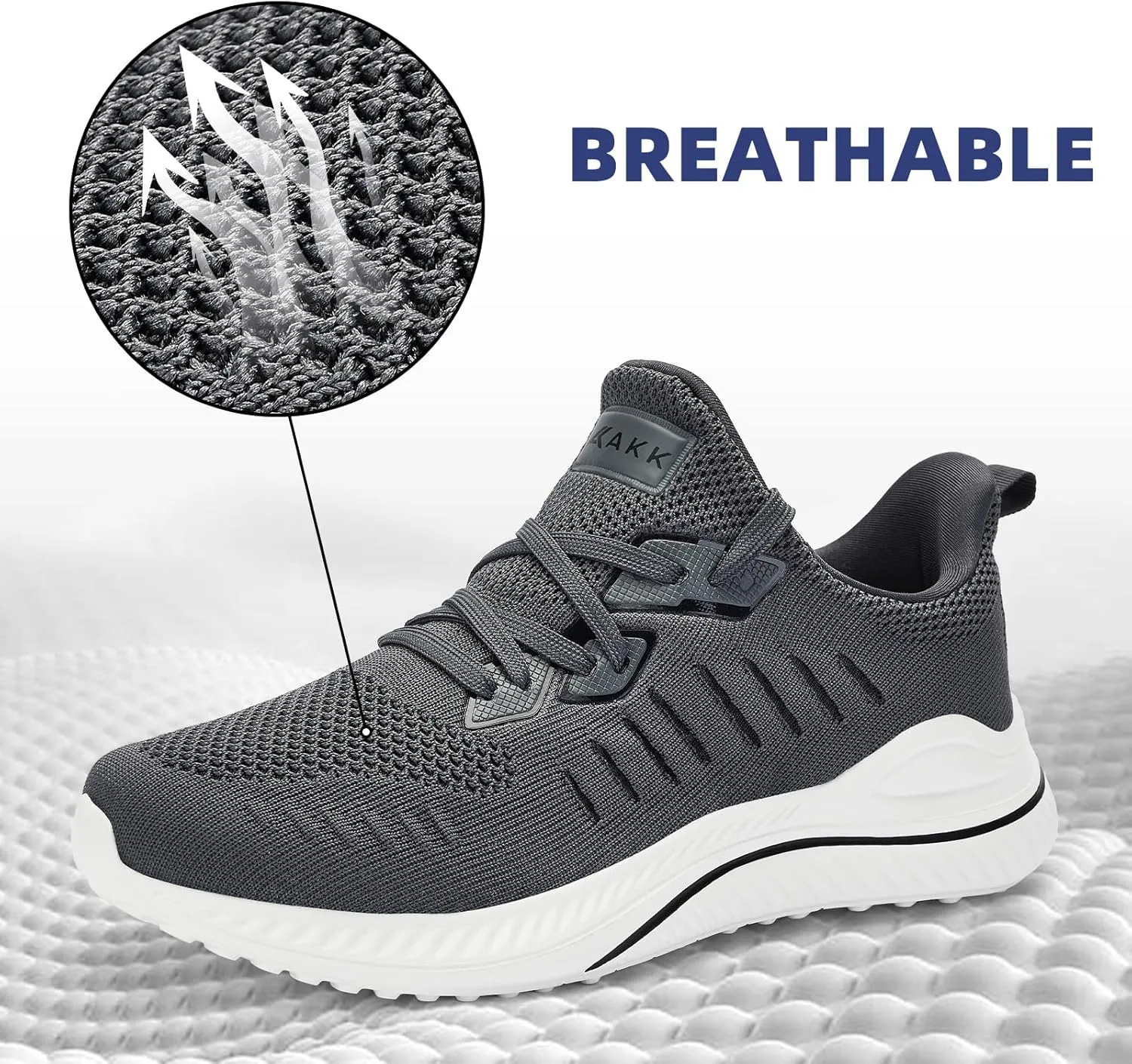 Mens Wide Sneakers - Slip On Memory Foam Walking Shoes Breathable Non Slip Tennis Running Shoe Ultra Lightweight Comfortable Workout Gym Jogging and Casual Sports