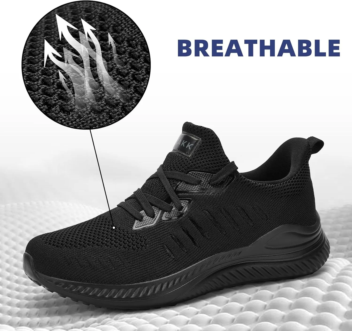 Mens Wide Sneakers - Slip On Memory Foam Walking Shoes Breathable Non Slip Tennis Running Shoe Ultra Lightweight Comfortable Workout Gym Jogging and Casual Sports
