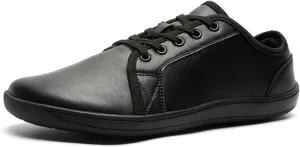 Mens Womens Minimalist Barefoot Sneakers Leather Shoes Wide Toe Box Zero Drop Walking Shoes