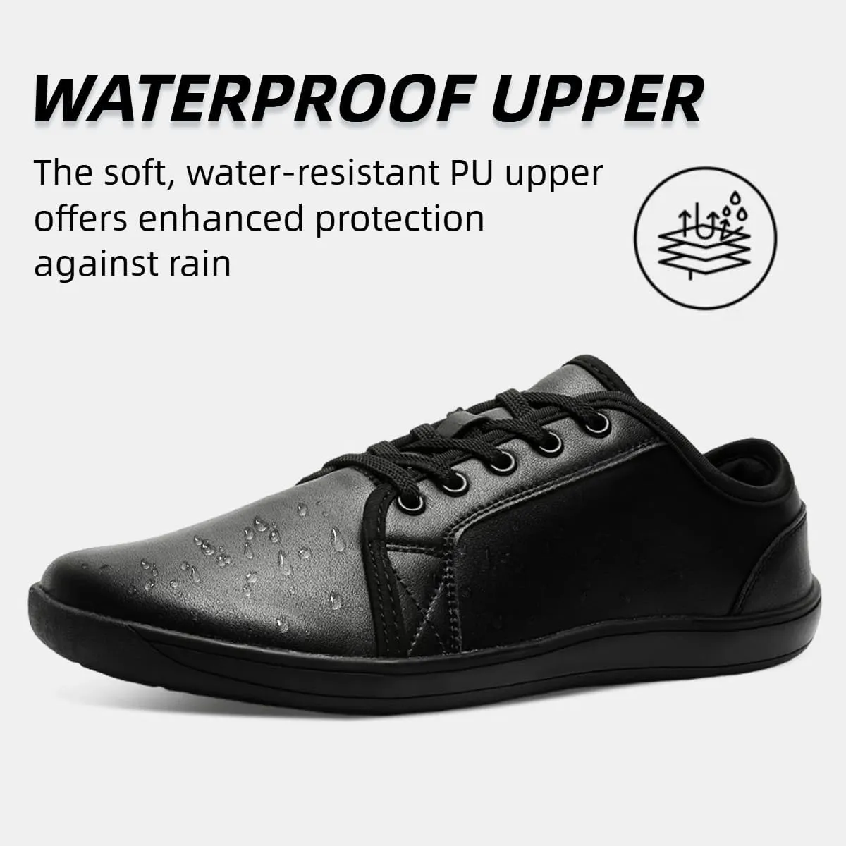 Mens Womens Minimalist Barefoot Sneakers Leather Shoes Wide Toe Box Zero Drop Walking Shoes