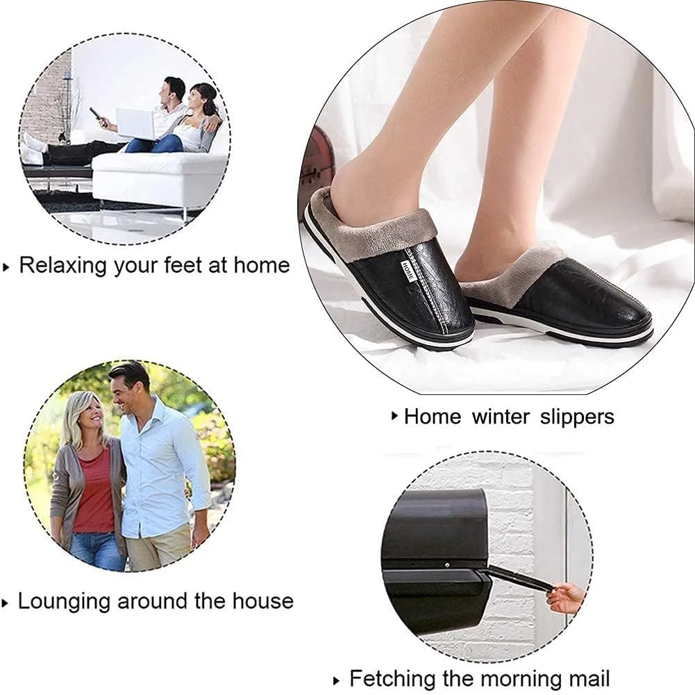 Men's Women's Slippers Foam Memory House Outdoor Indoor Shoes Slip-on Anti-Skid Comfort Fleece Lining Cotton