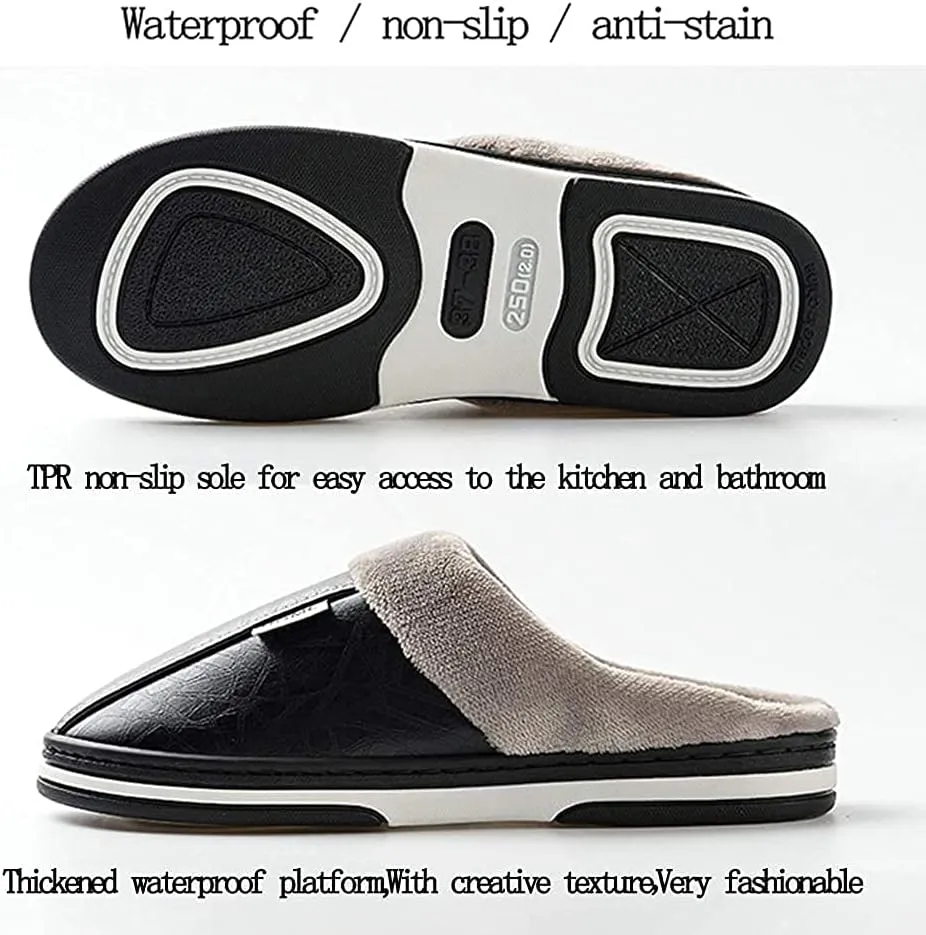Men's Women's Slippers Foam Memory House Outdoor Indoor Shoes Slip-on Anti-Skid Comfort Fleece Lining Cotton