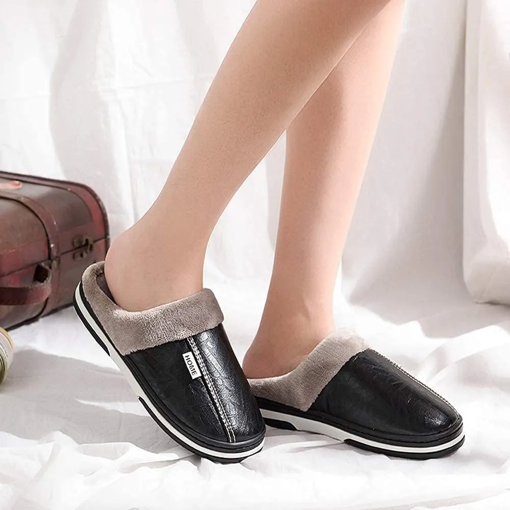 Men's Women's Slippers Foam Memory House Outdoor Indoor Shoes Slip-on Anti-Skid Comfort Fleece Lining Cotton