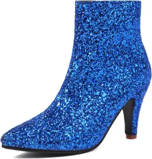 MEOTINA Gold High Heels for Women Kitten Heel Pointed Toe Short Womens Booties Buckle High Heeled Ankle Metallic Shoes