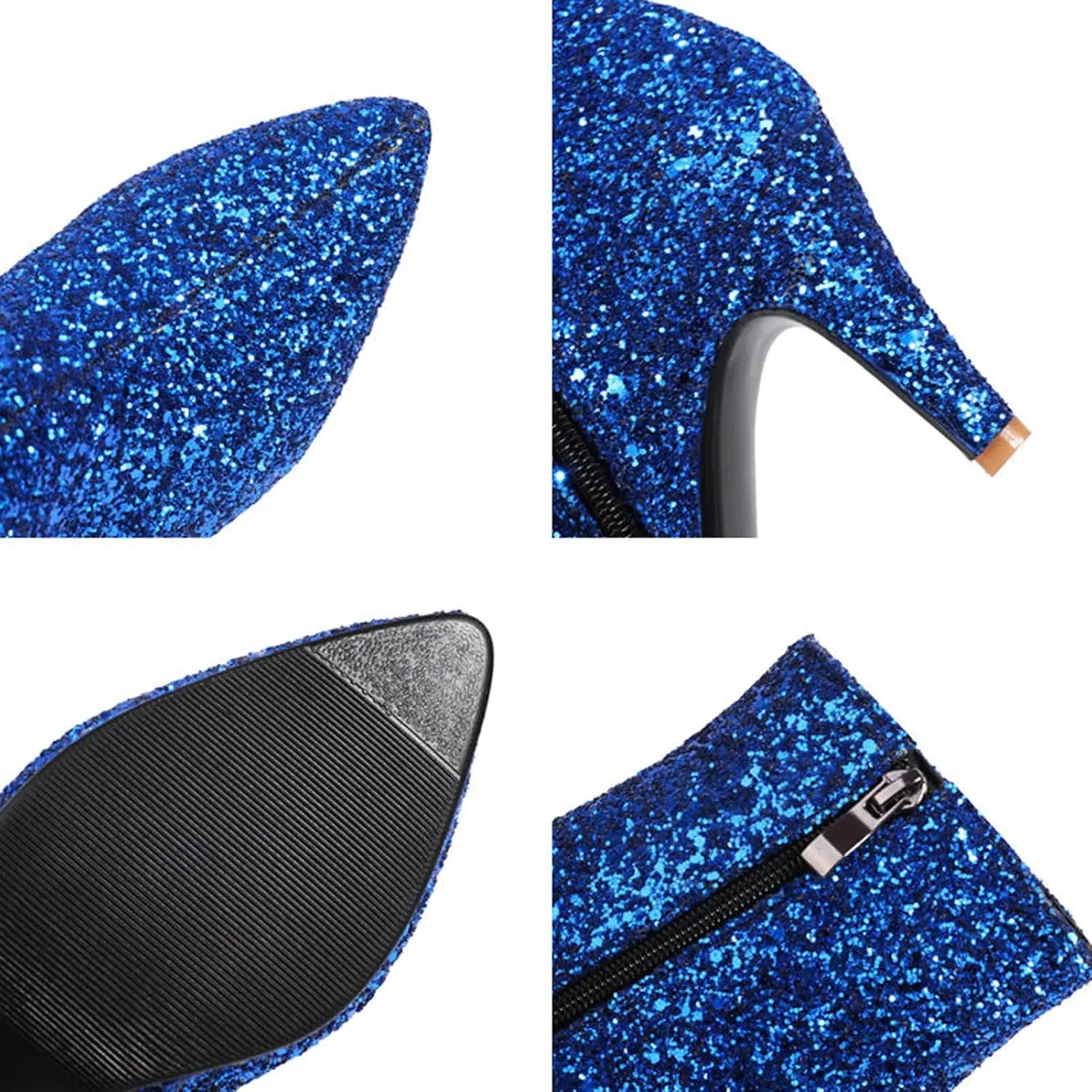 MEOTINA Gold High Heels for Women Kitten Heel Pointed Toe Short Womens Booties Buckle High Heeled Ankle Metallic Shoes