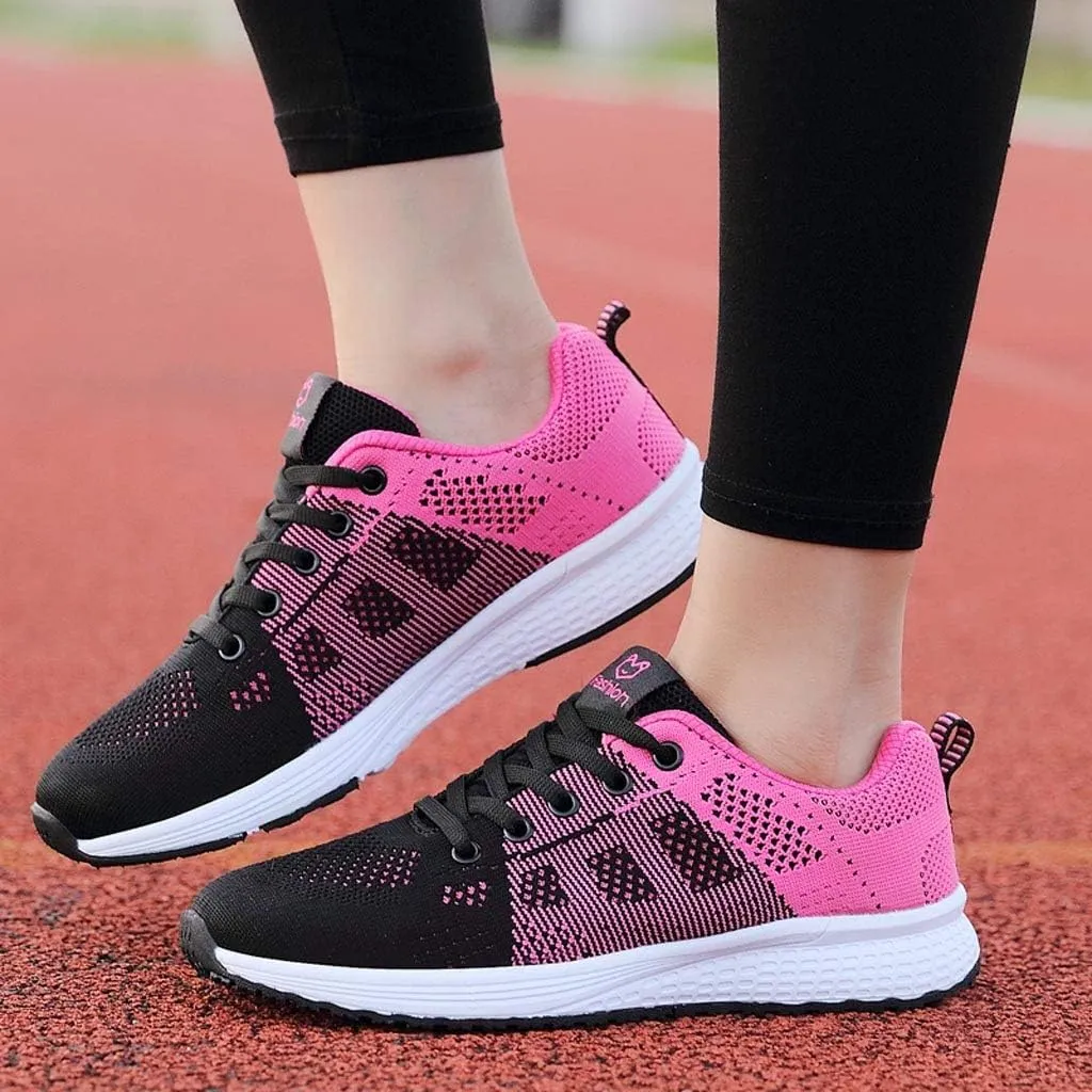 Mesh Lace-Up Student Women Running Shoe Solid Casual Shoe Shoe Women's Winter Shoes for Work Women