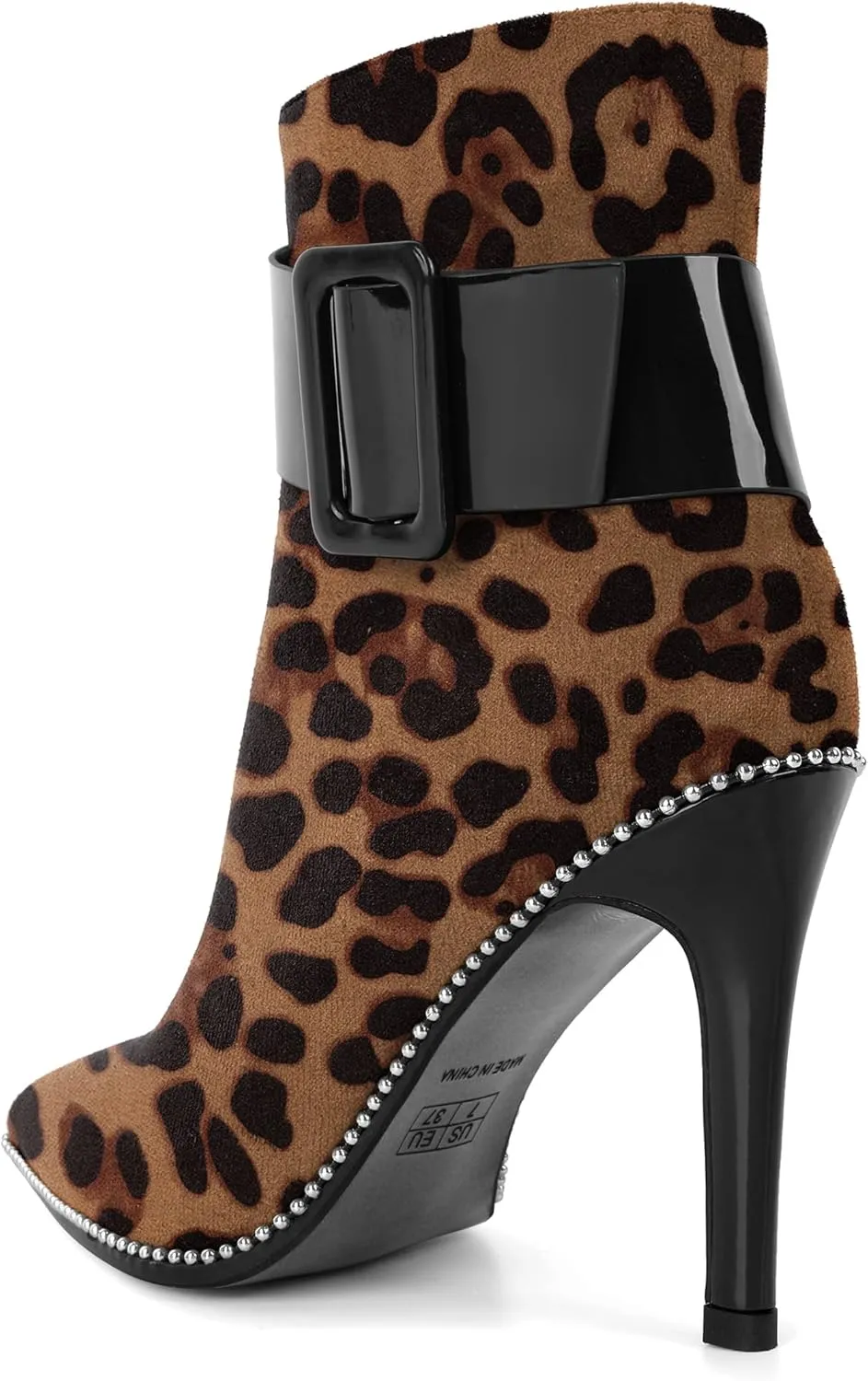 Mettesally Womens Ankle Boots Pointed Toe High Heel Stiletto Beaded Boots for Women Size Zipper Fall Booties 3.8 Inches