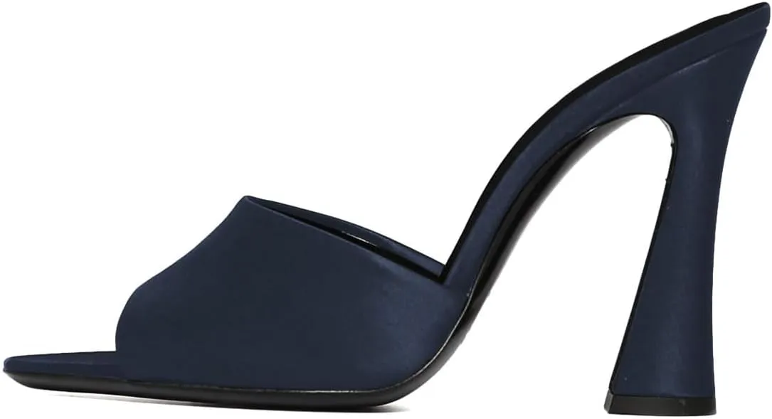 miss left Women Elegant Pointy Toe High Heeled Mules Slip On Chunky Heel Slide Sandals Versatile Daily Outdoor Shoes Size 4-16 US