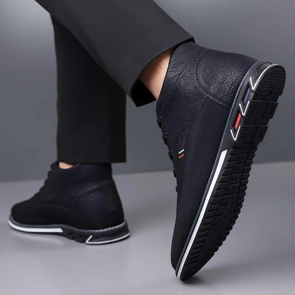 mitvr Men's Casual Dress Boots Motorcycle Boots Plus Size Ankle Boots Lace Up Fashion Leather Boots Business Wedding Party Shoes