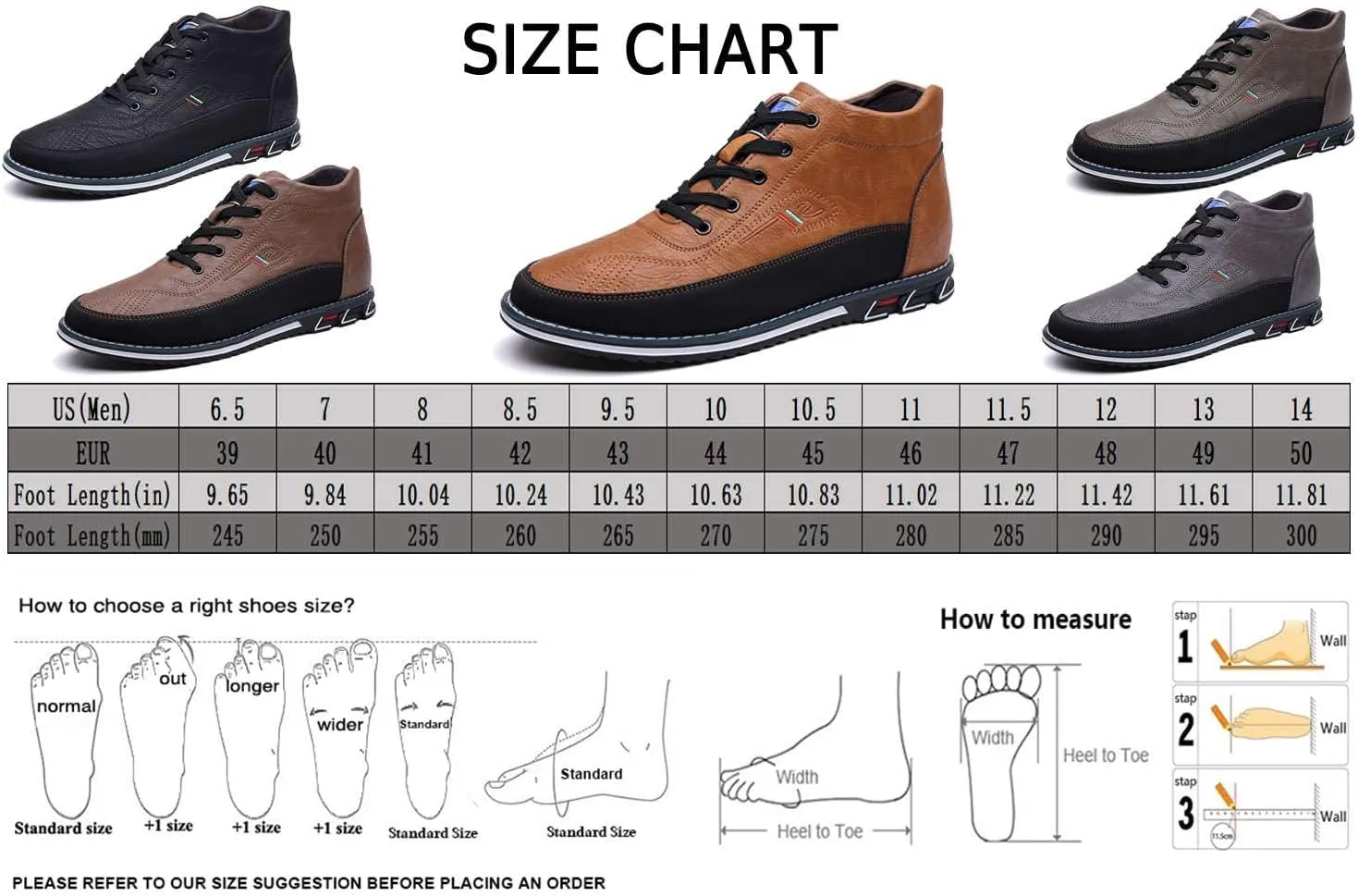 mitvr Men's Casual Dress Boots Motorcycle Boots Plus Size Ankle Boots Lace Up Fashion Leather Boots Business Wedding Party Shoes