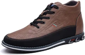 mitvr Men's Casual Dress Boots Motorcycle Boots Plus Size Ankle Boots Lace Up Fashion Leather Boots Business Wedding Party Shoes