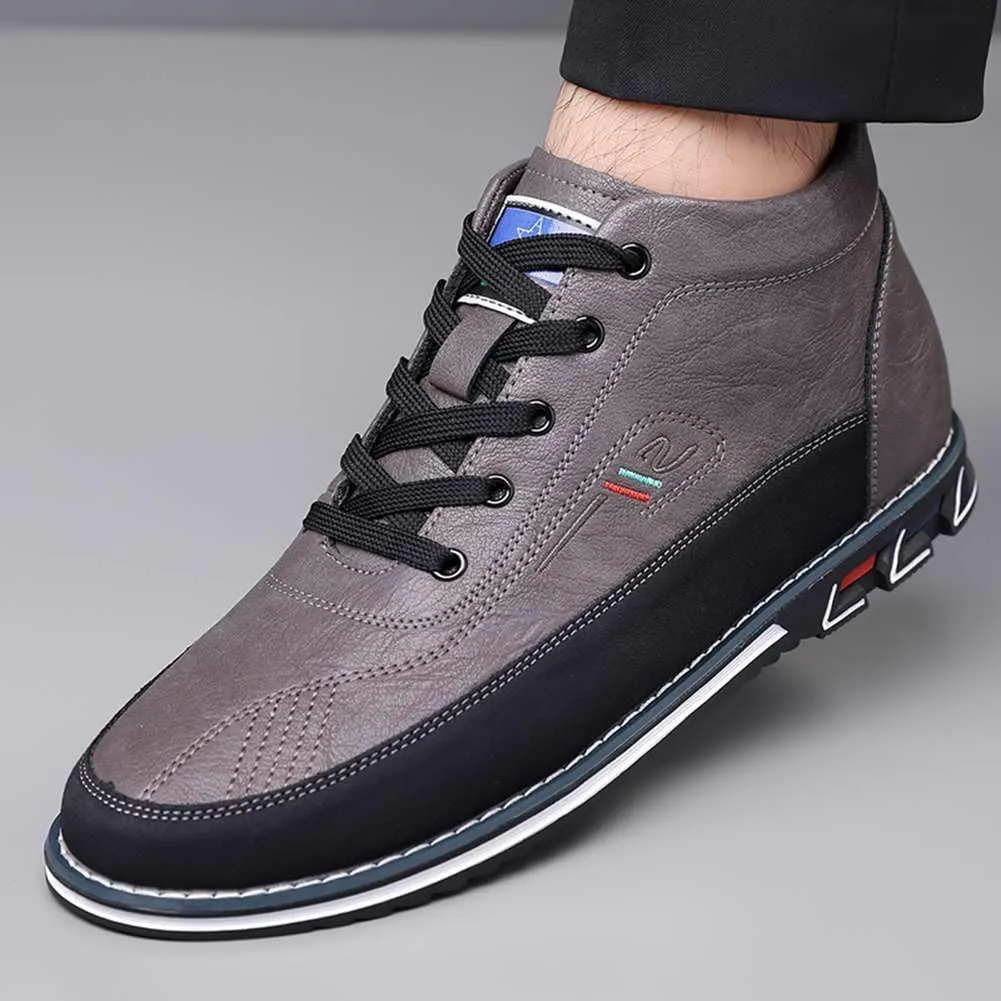 mitvr Men's Casual Dress Boots Motorcycle Boots Plus Size Ankle Boots Lace Up Fashion Leather Boots Business Wedding Party Shoes