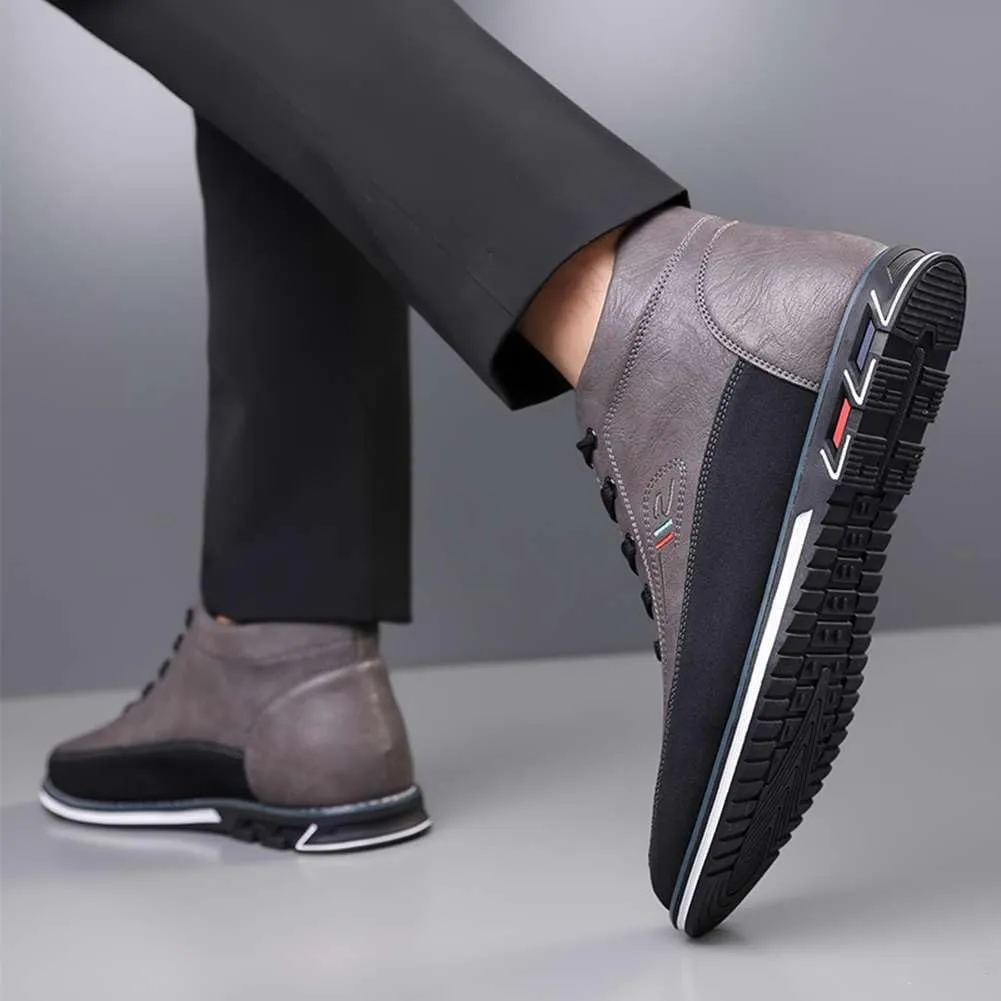 mitvr Men's Casual Dress Boots Motorcycle Boots Plus Size Ankle Boots Lace Up Fashion Leather Boots Business Wedding Party Shoes