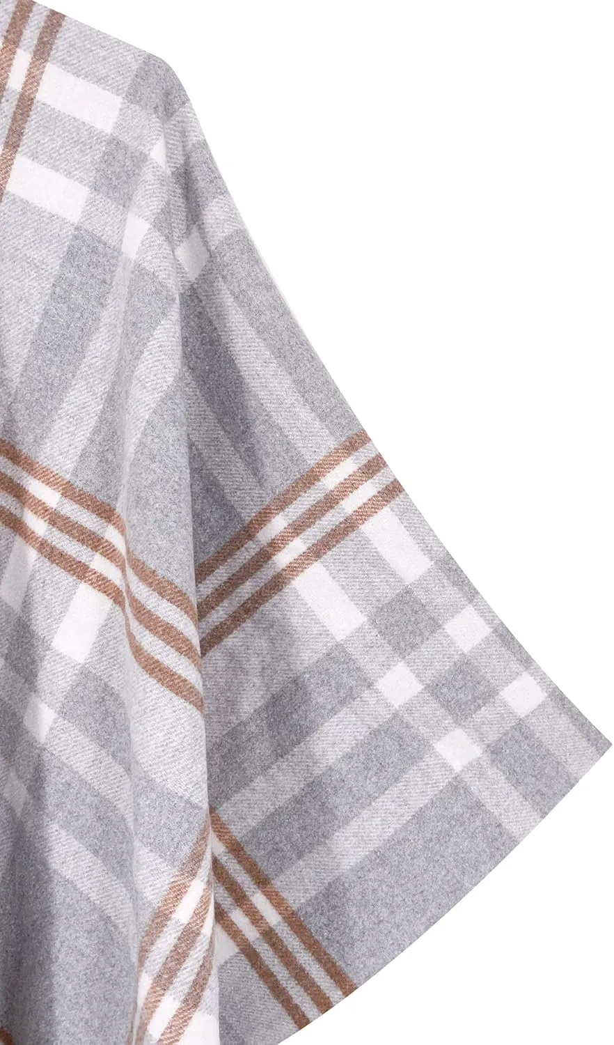 Moss Rose Women's Travel Plaid Shawl Wrap Open Front Poncho Cape for Fall Winter