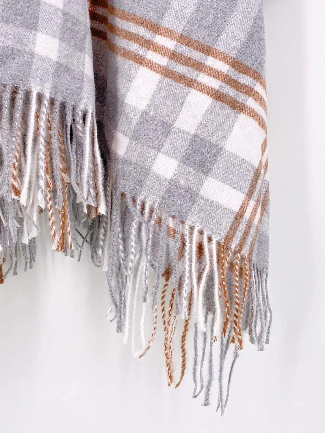 Moss Rose Women's Travel Plaid Shawl Wrap Open Front Poncho Cape for Fall Winter