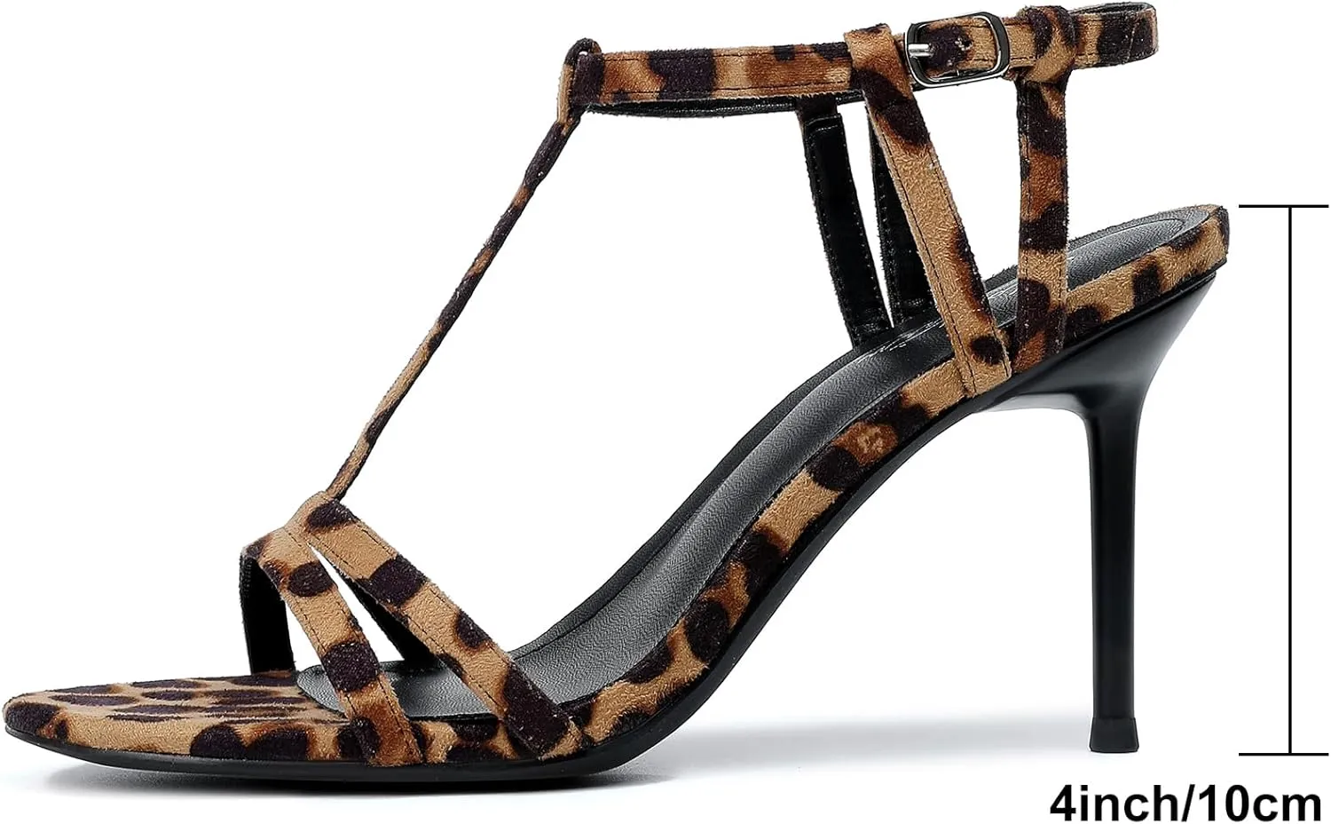 Mostrin Strappy Heels for Women Round Open Toe Lace Up Heeled Sandals Ankle T Strap Stiletto High Heels Dress Shoes