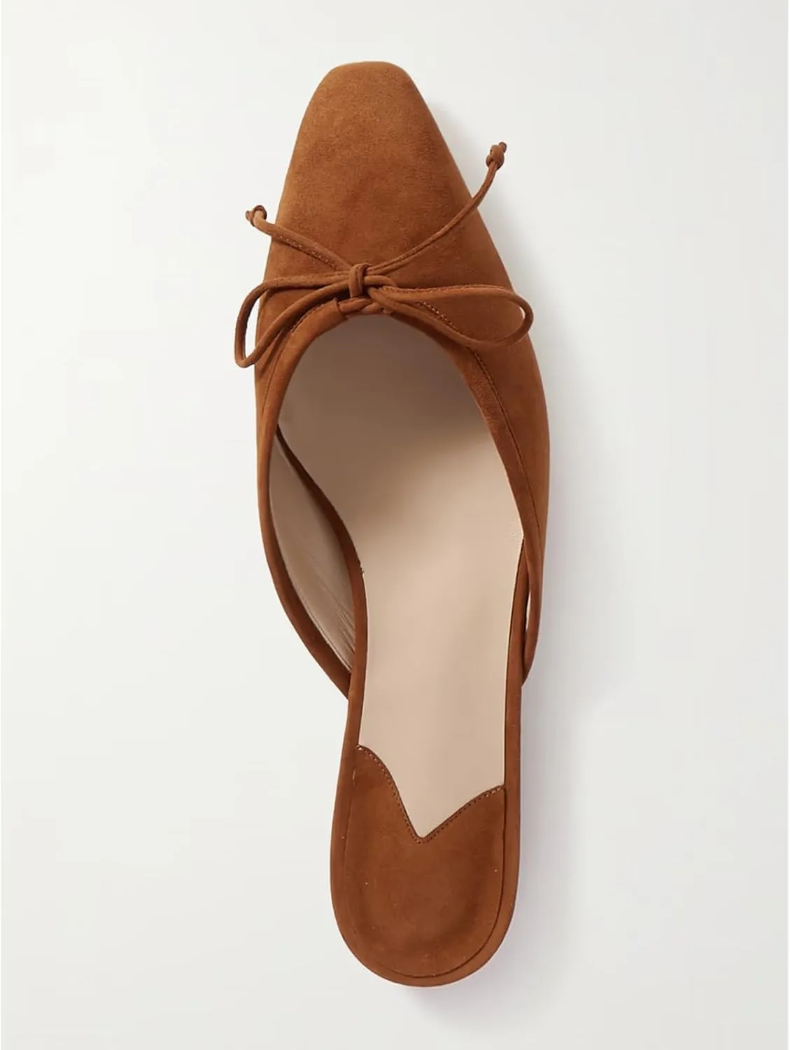 Mules for Women Satin Square Toe Bow Flats Closed Toe Slip on Backless Loafers
