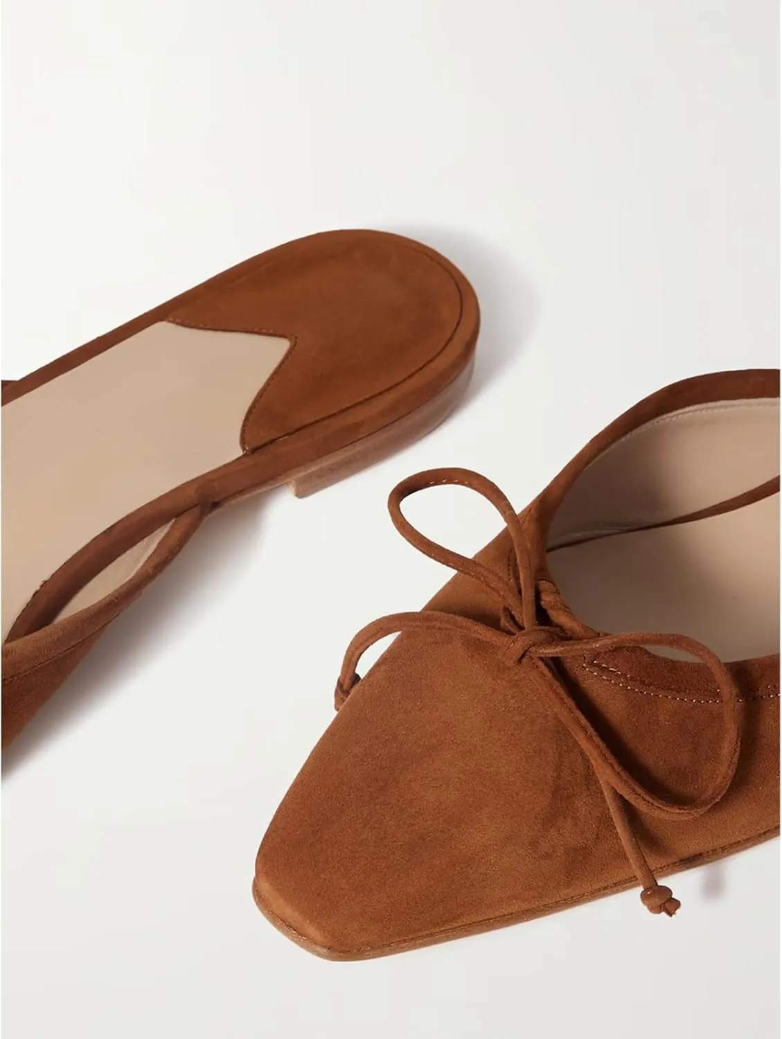 Mules for Women Satin Square Toe Bow Flats Closed Toe Slip on Backless Loafers